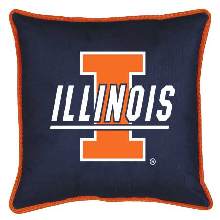 Family Bedding - Illinois Fighting Illini Toss Pillow   Sidelines Design